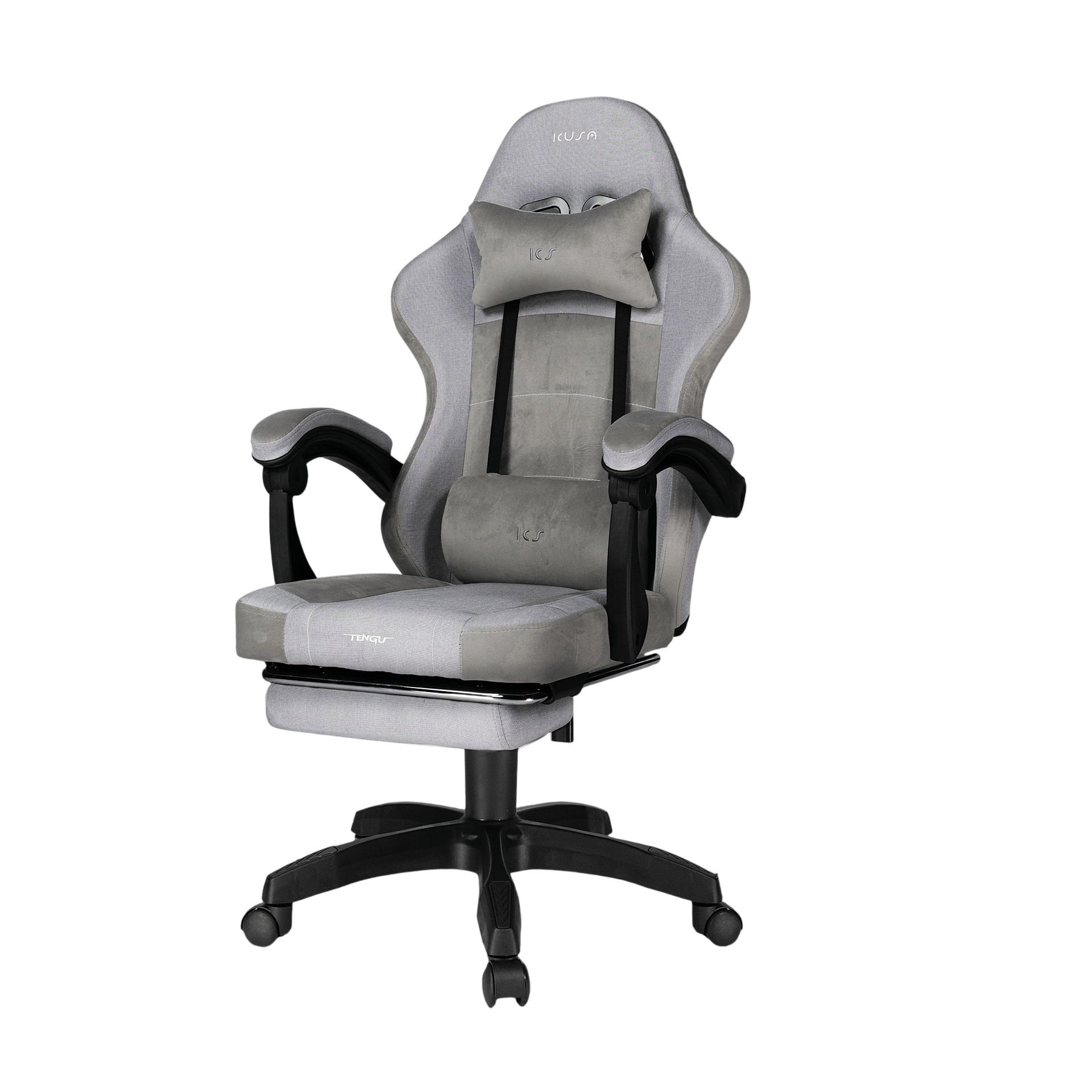 เก้าอี้เกมมิ่ง TENGUGAMINGGEARS รุ่น KUSANAGI (CH-KS-F-LG) สีเทา เบาะผ้า_0